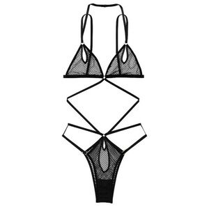 Victoria’s Secret Fishnet Mesh Teddy Playsuit Black PeekaBoo Cups & Back size M